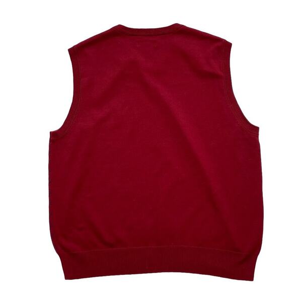 Bundle 2 Saddlebred Cotton Golf Preppy Sweater Vests Blue, Red, Diamond L - Picture 7 of 11